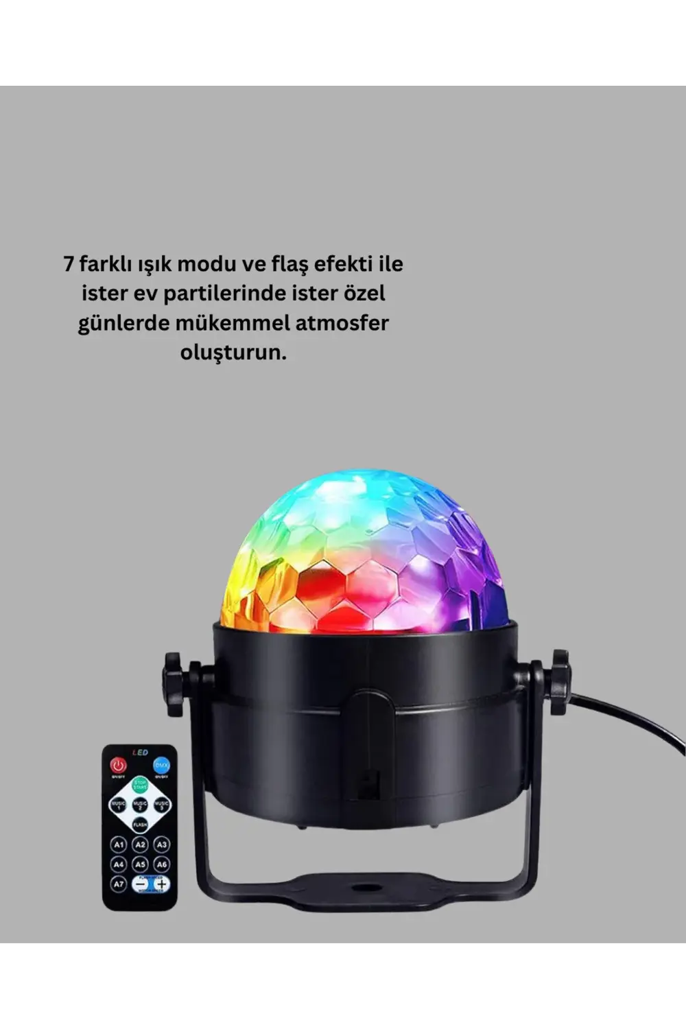 Müzik Sensörlü Renkli LED Parti Işığı