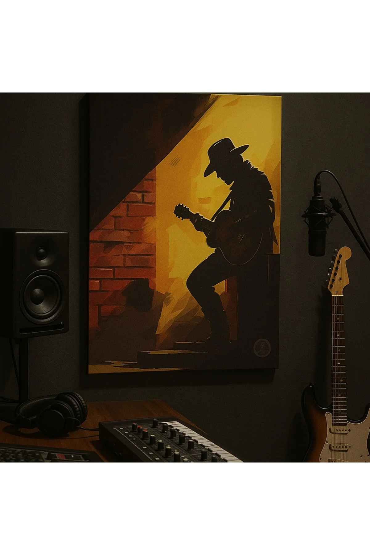 Müzik Temalı Kanvas Tablo – Gitar ve Enstrüman Sanat Tasarımı, Mo