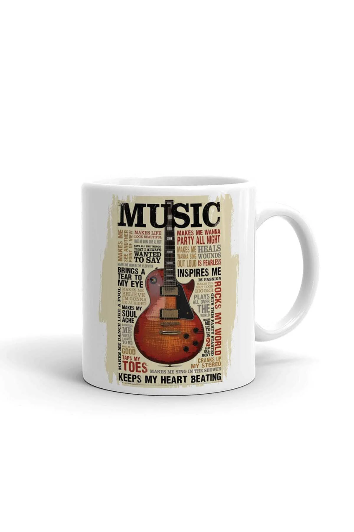 Müzik ve Gitar Tasarım Seramik ithal Porselen Seramik Kupa Bardak