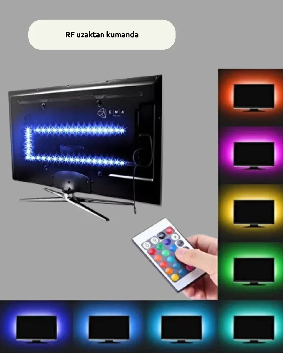 Müzikle Senkronize LED Şerit TV Aydınlatma - Yeni Nesil RGB Atmosfer