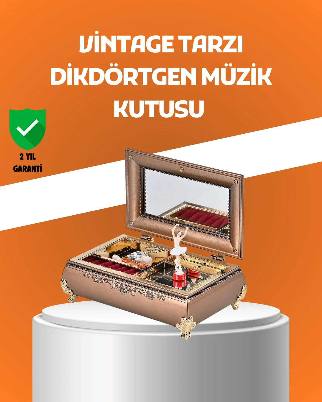 Müzikli Balerin Figürlü Takı Kutusu Piyano Desenli Dekoratif Fiyatı, Yorumları ve Özellikleri
