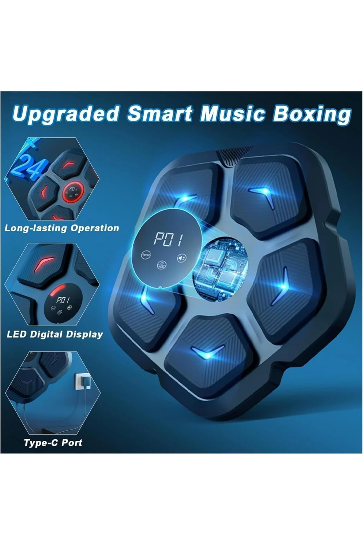 Müzikli Boks Makinesi - 3 Farklı Mod ve 9 Hız Ayarı, Bluetooth Ho