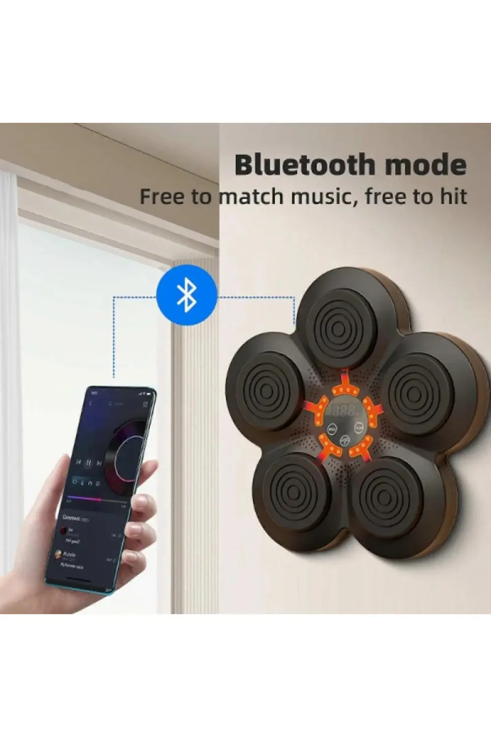 Müzikli Duvar Boks Padi Darbe Sensörlü Antrenman Pedi LED Işıklı