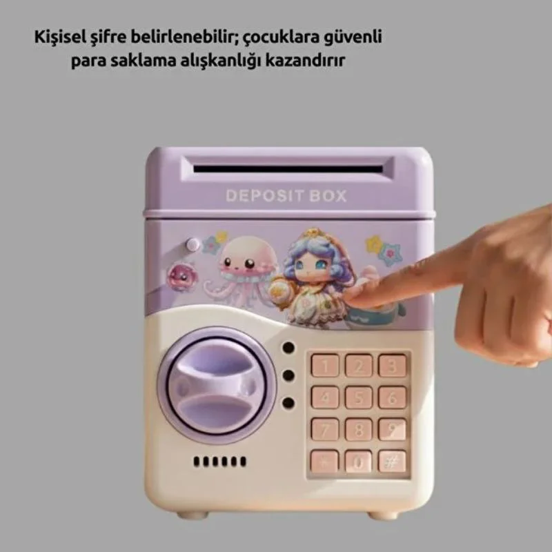 Müzikli Işıklı Şifreli ATM Tasarımlı Çocuk Kumbarası