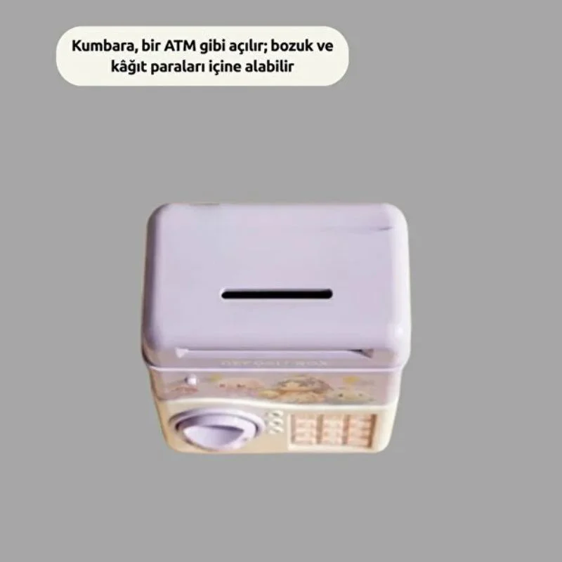 Müzikli Işıklı Şifreli ATM Tasarımlı Çocuk Kumbarası