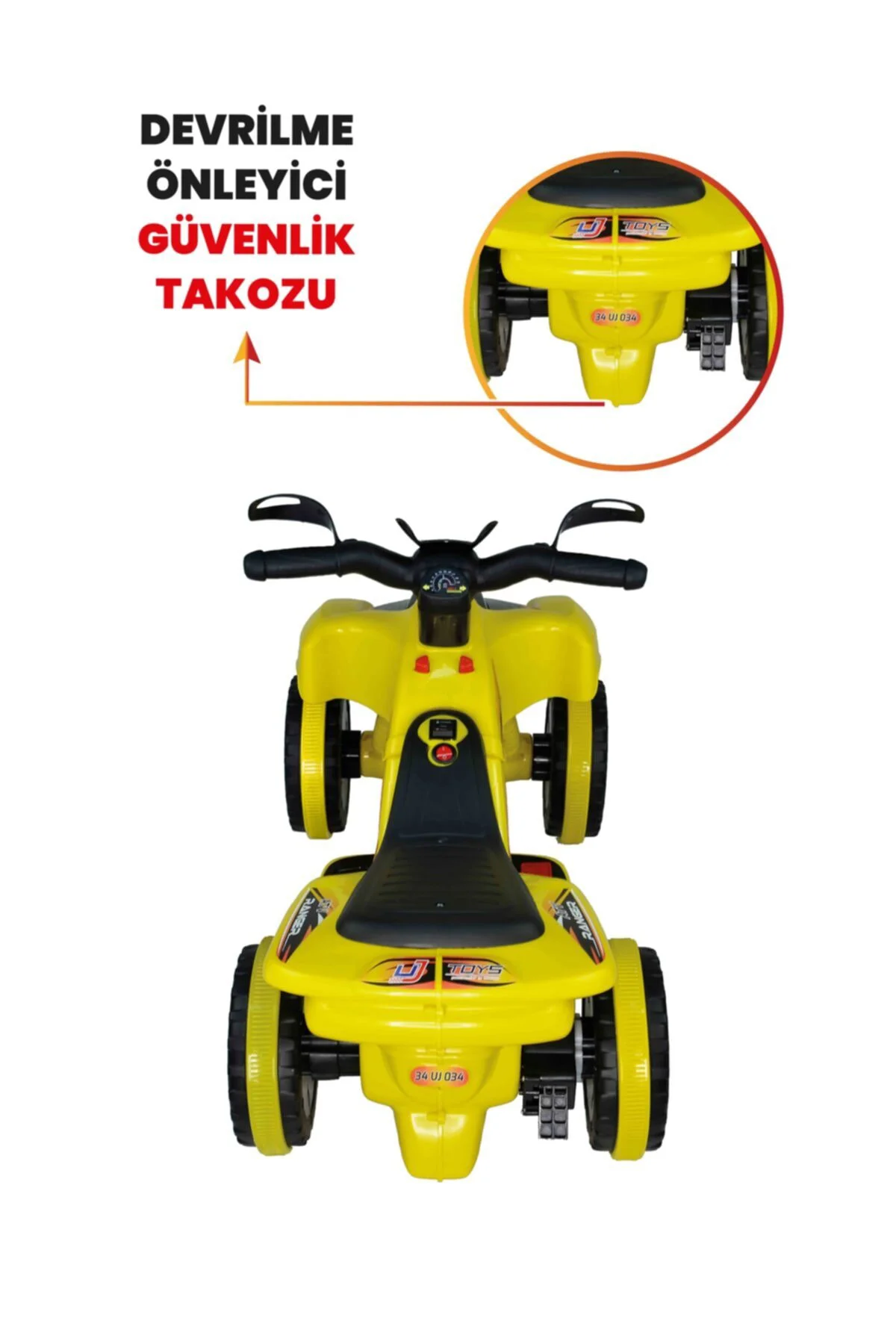 Müzikli Ve Led Işıklı Akülü Atv 6v Ranger Sarı