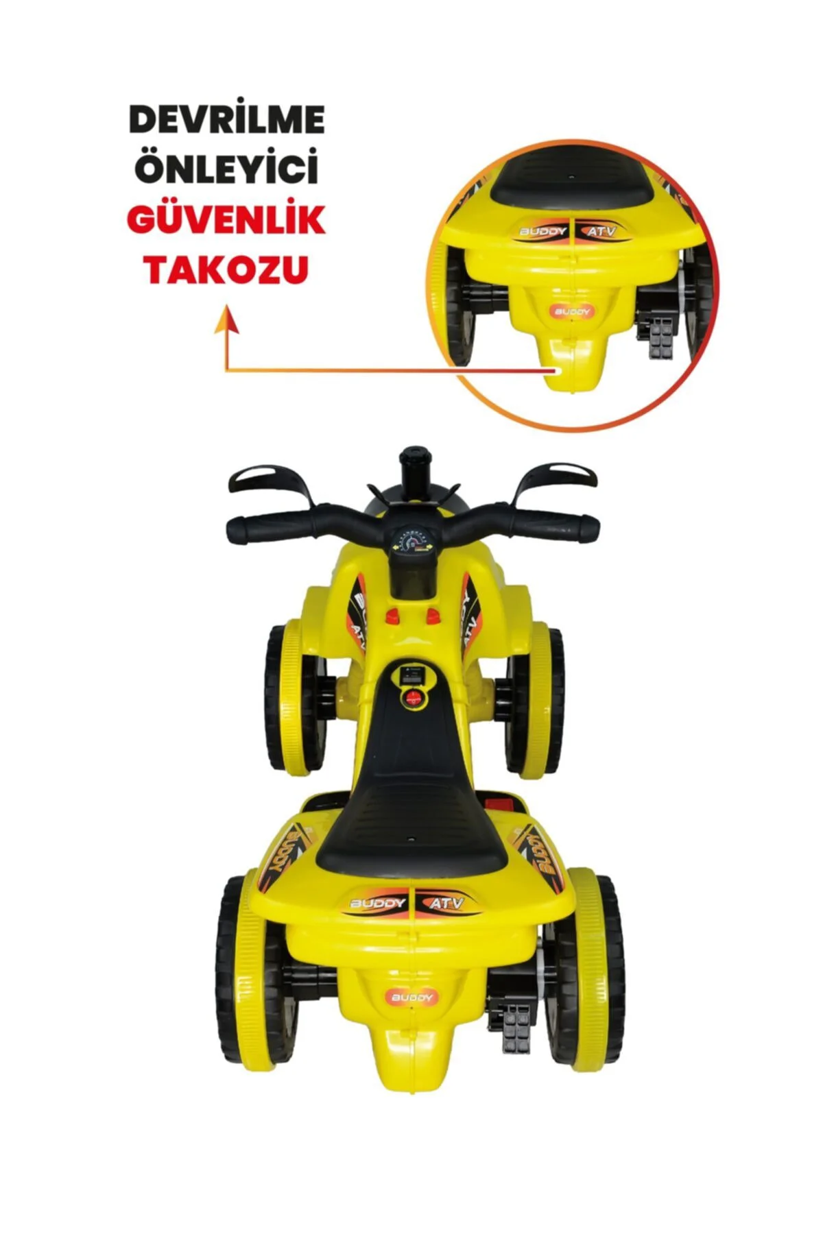 Müzikli Ve Led Işıklı Akülü Atv 6v Buddy Sarı