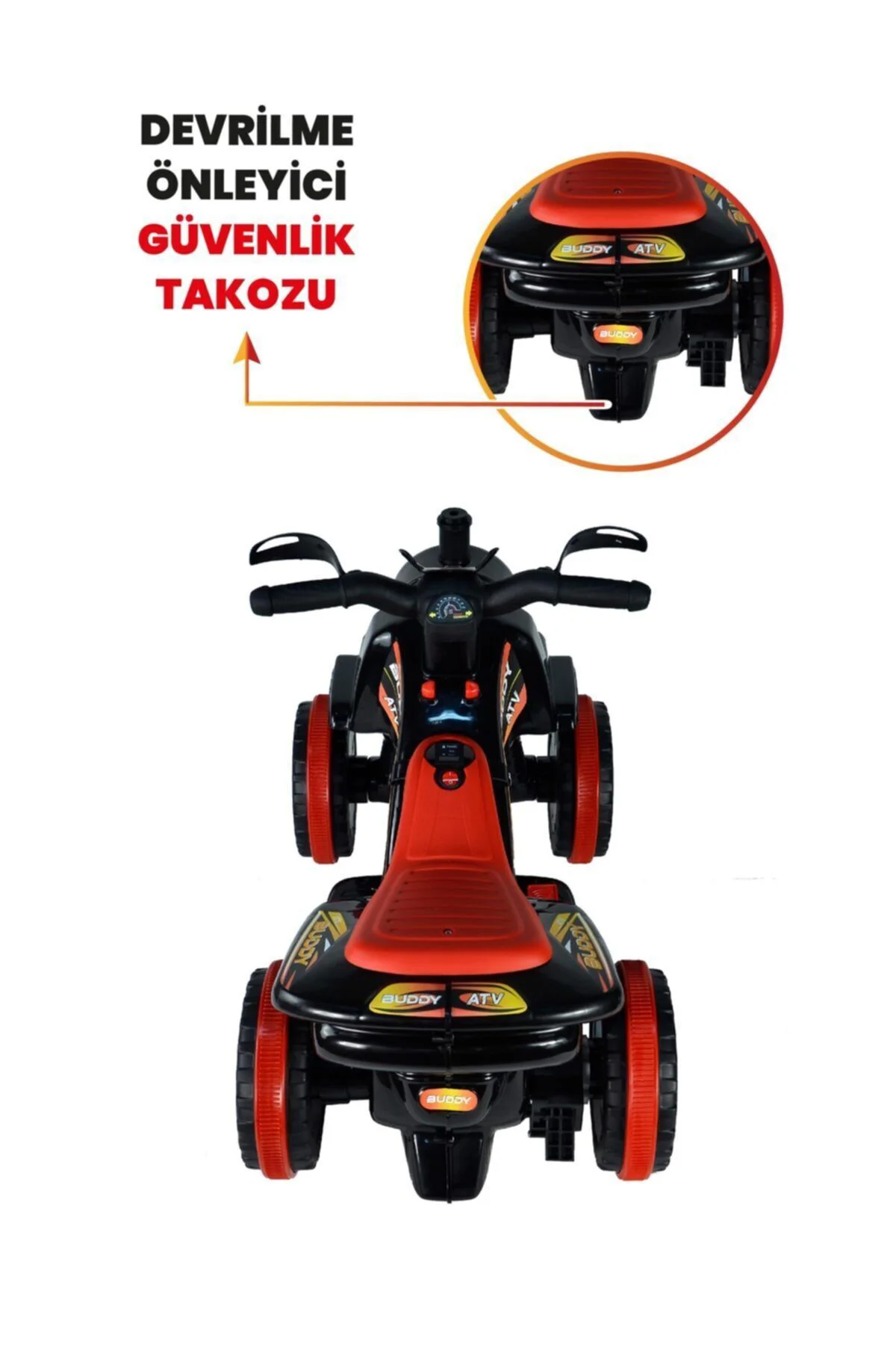 Müzikli Ve Led Işıklı Buddy Akülü Atv 6v-siyah
