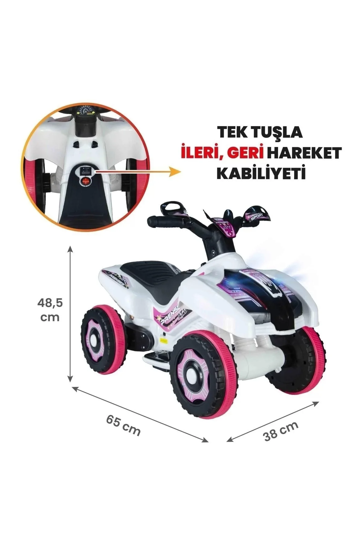 Müzikli Ve Led Işıklı Akülü Atv 6v Ranger Prenses