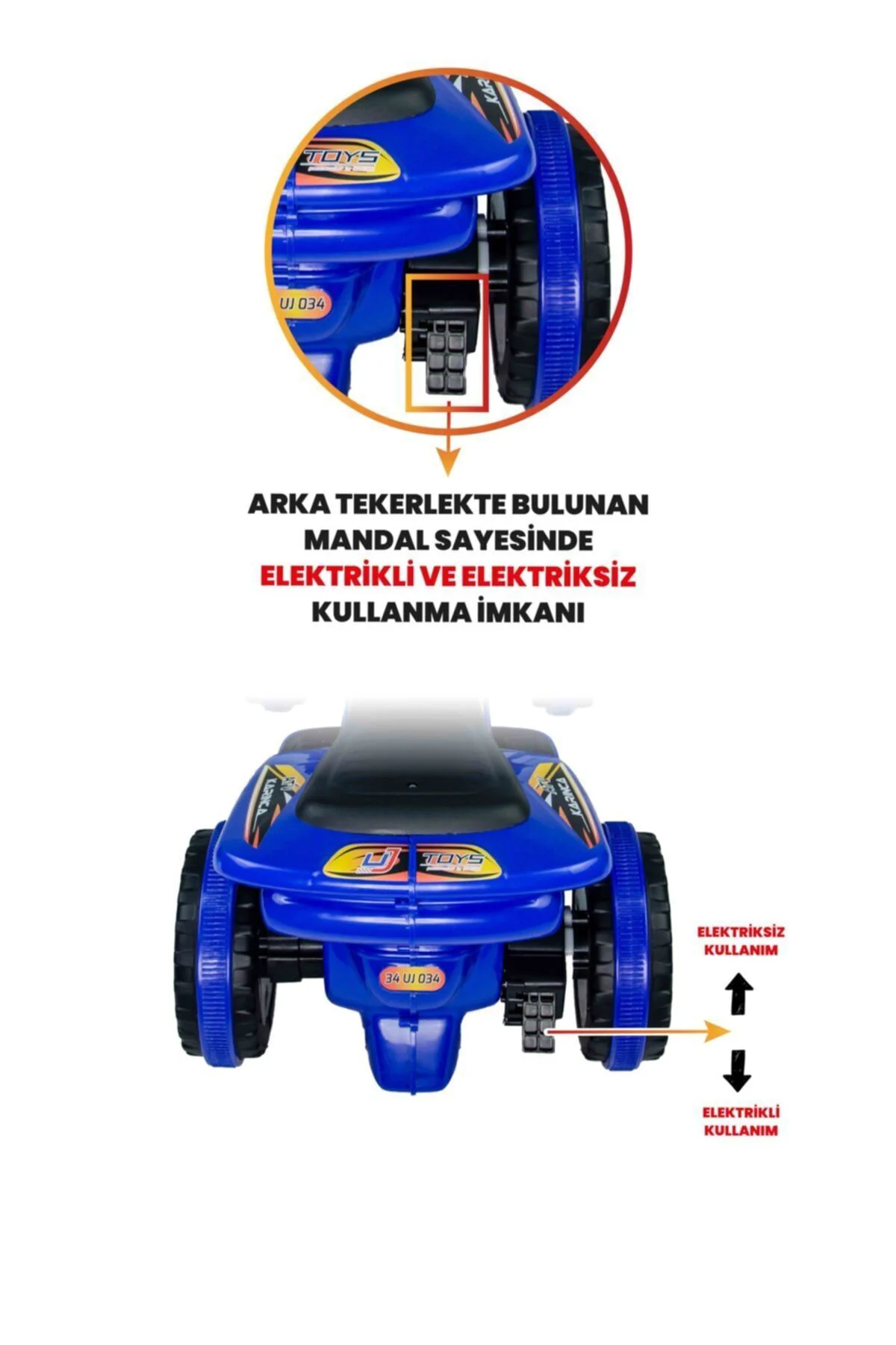 Müzikli Ve Led Işıklı Akülü Atv 6v Karınca Mavi
