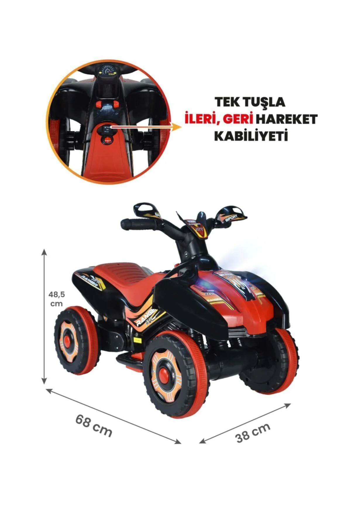 Müzikli Ve Led Işıklı Akülü Atv 6v Ranger Siyah