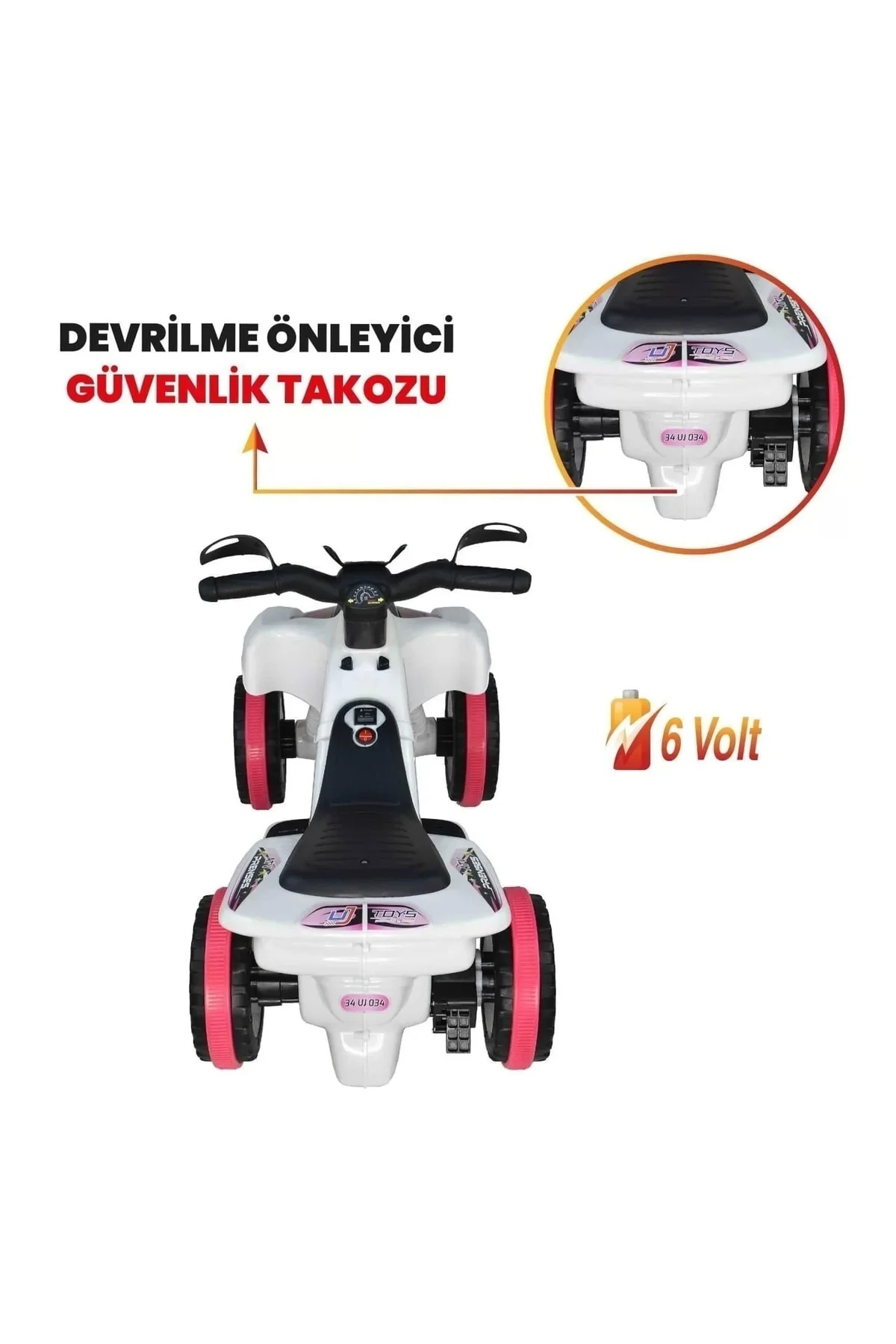 Müzikli Ve Led Işıklı Akülü Atv 6v Ranger Prenses