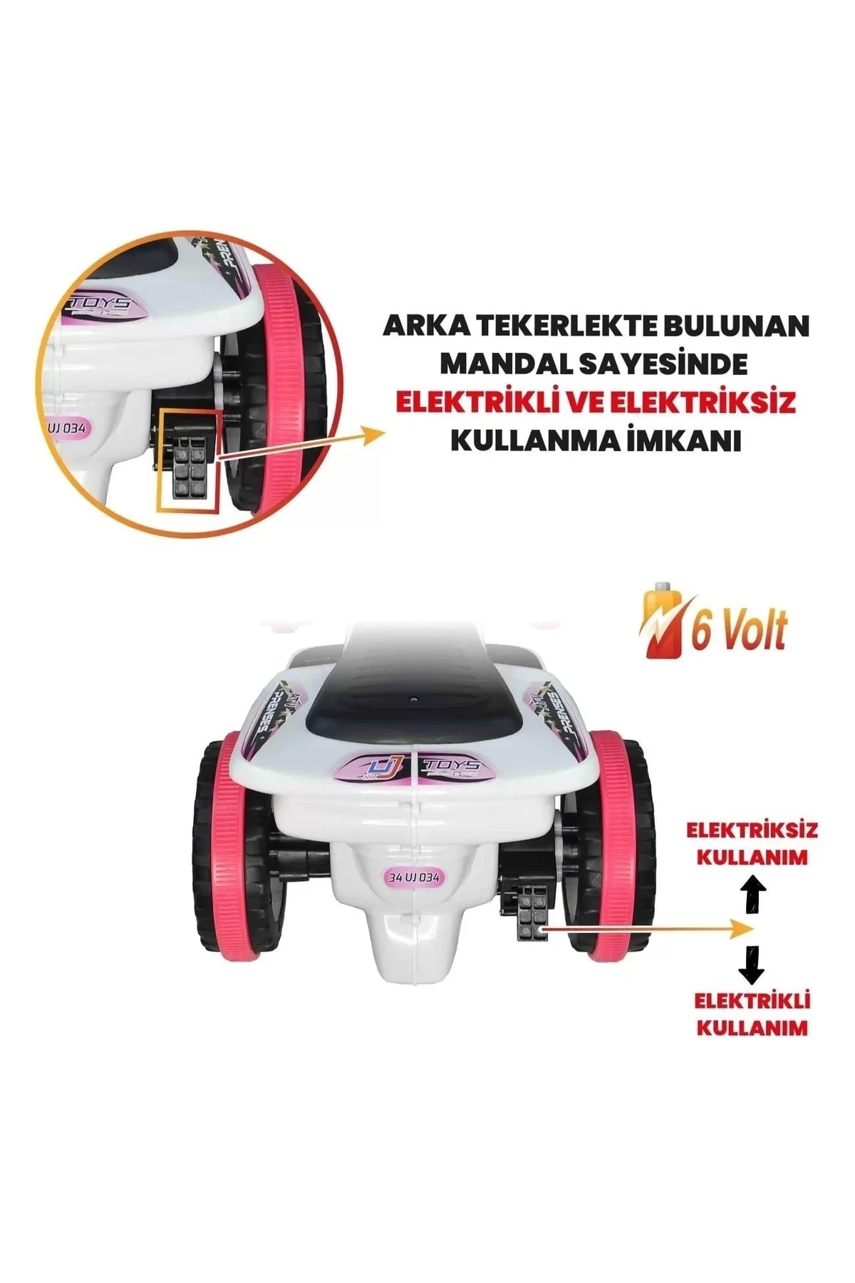 Müzikli Ve Led Işıklı Akülü Atv 6v Ranger Prenses
