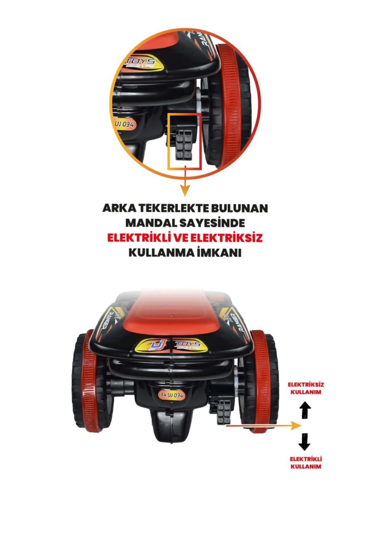Müzikli Ve Led Işıklı Akülü Atv 6v Ranger Siyah