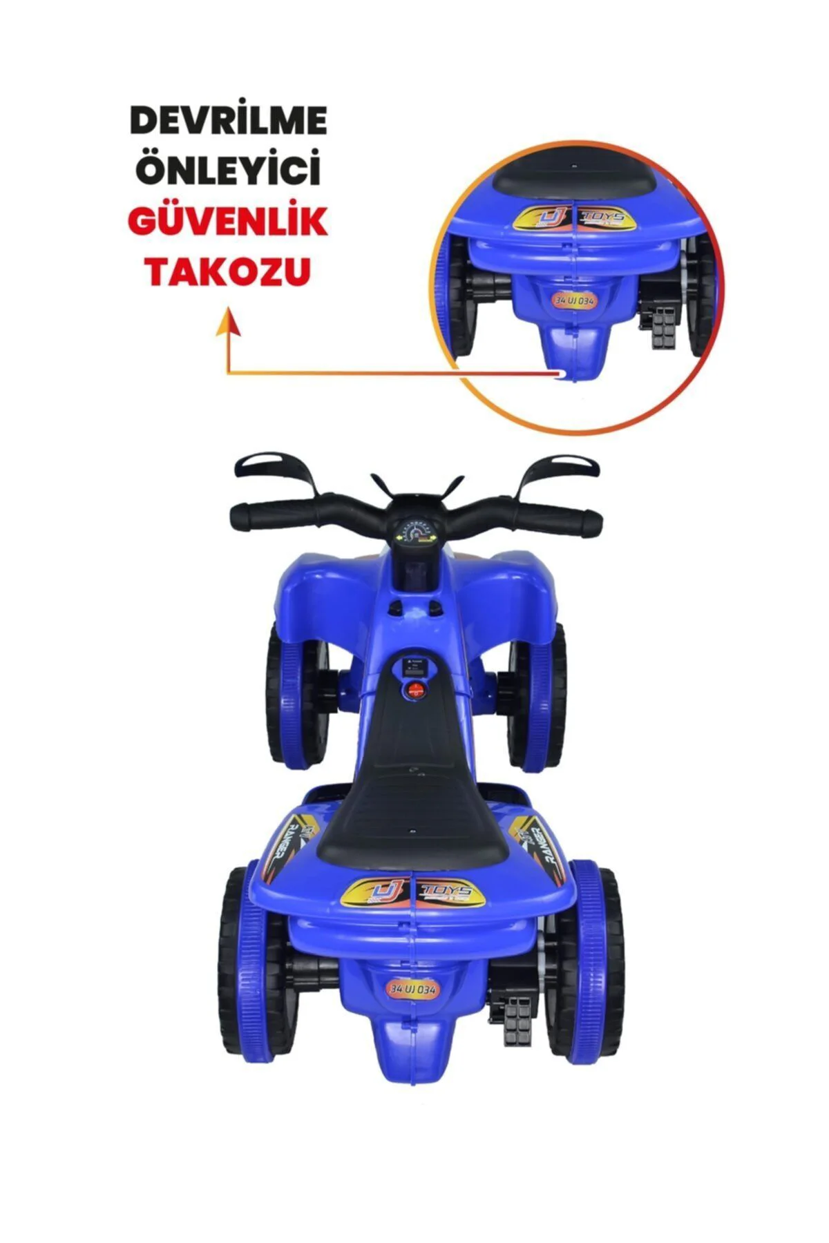 Müzikli Ve Led Işıklı Ranger Akülü Atv 6v-mavi