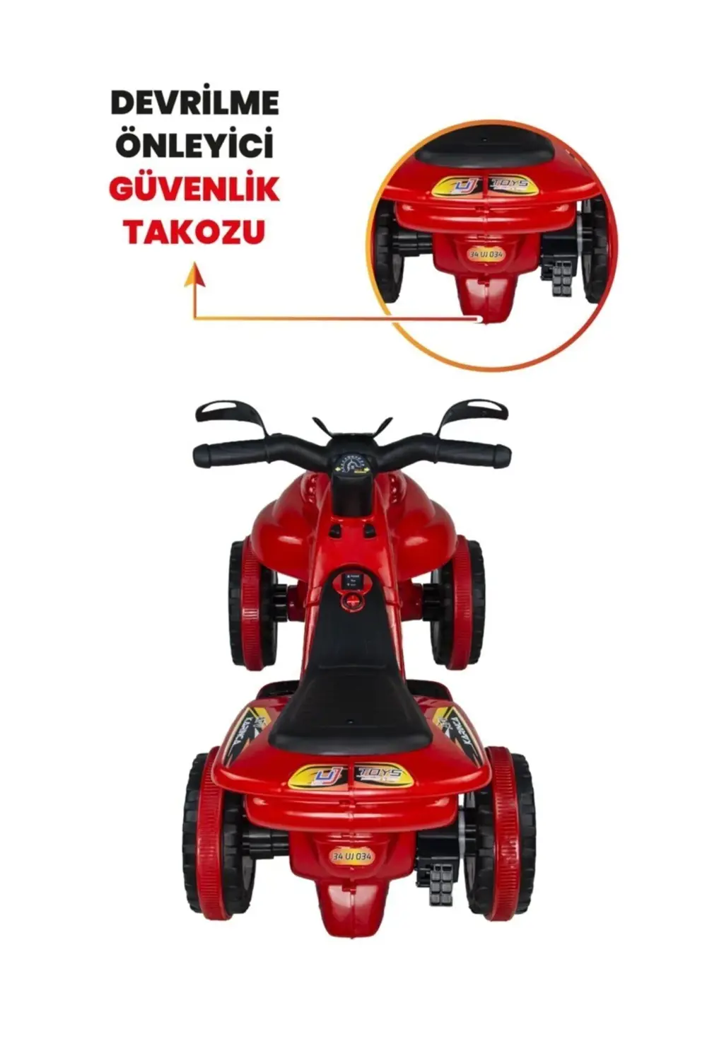 Müzikli Ve Led Işıklı Akülü Atv 6v Buddy Kırmızı