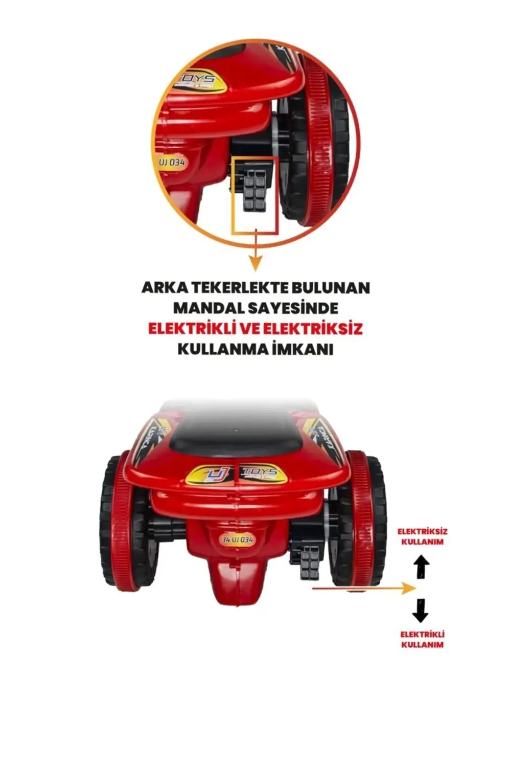 Müzikli Ve Led Işıklı Akülü Atv 6v Buddy Kırmızı