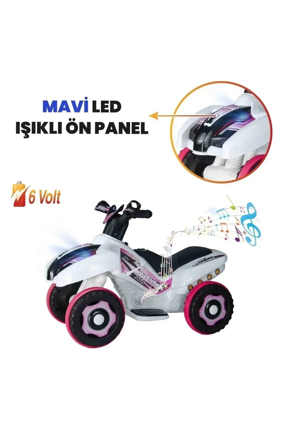 Müzikli Ve Led Işıklı Akülü Atv 6v Ranger Prenses