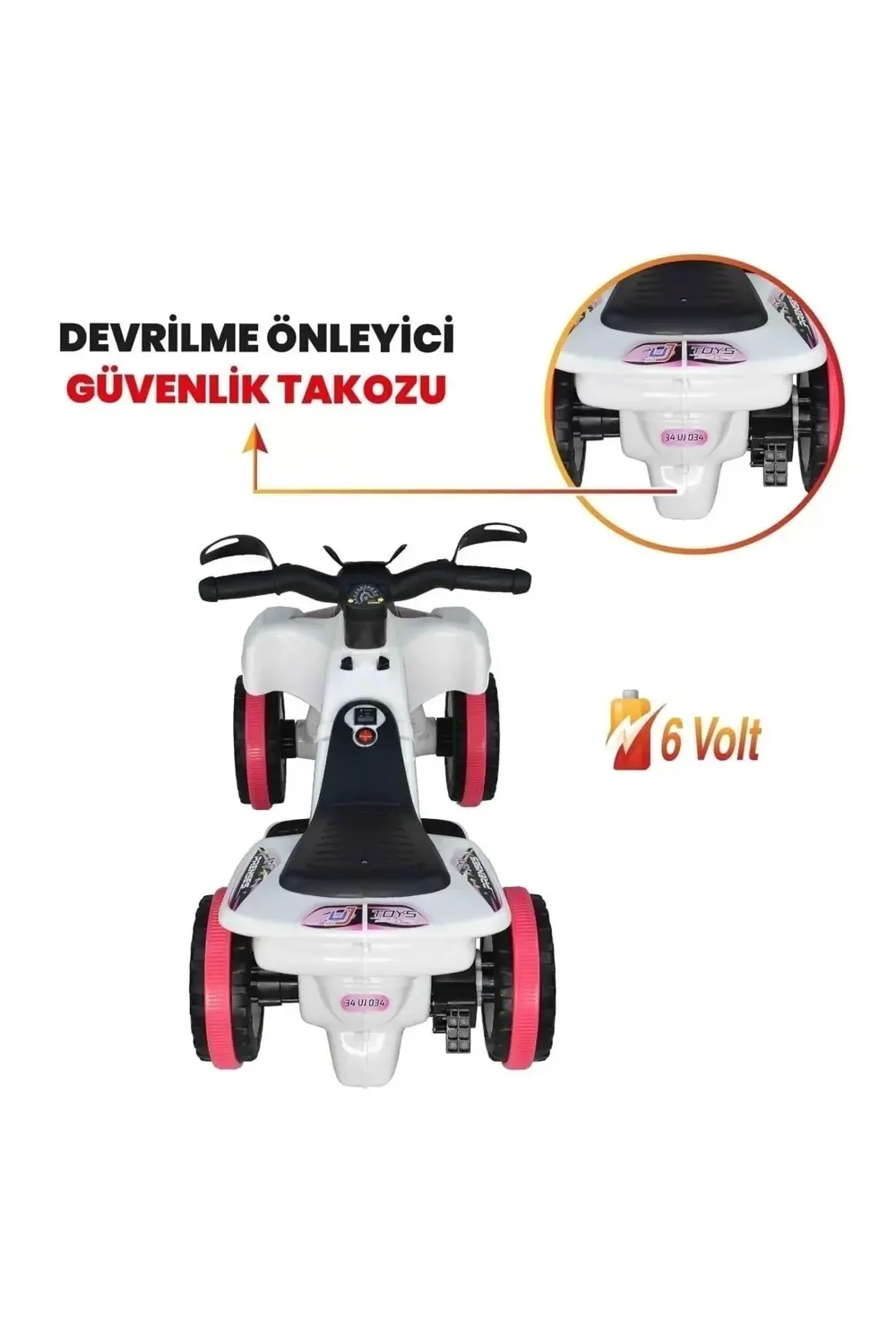 Müzikli Ve Led Işıklı Akülü Atv 6v Ranger Prenses