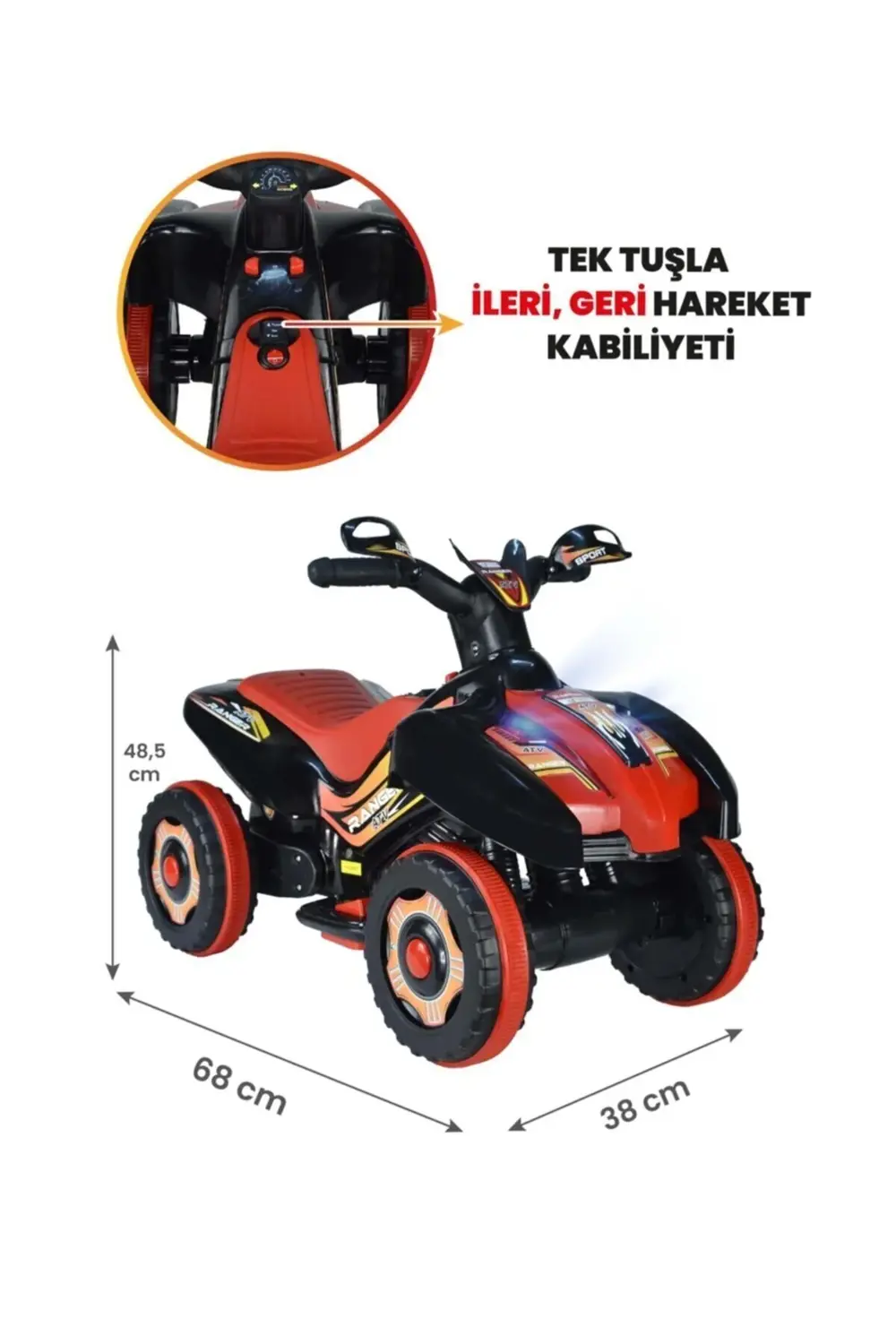 Müzikli Ve Led Işıklı Akülü Atv 6v Ranger Siyah