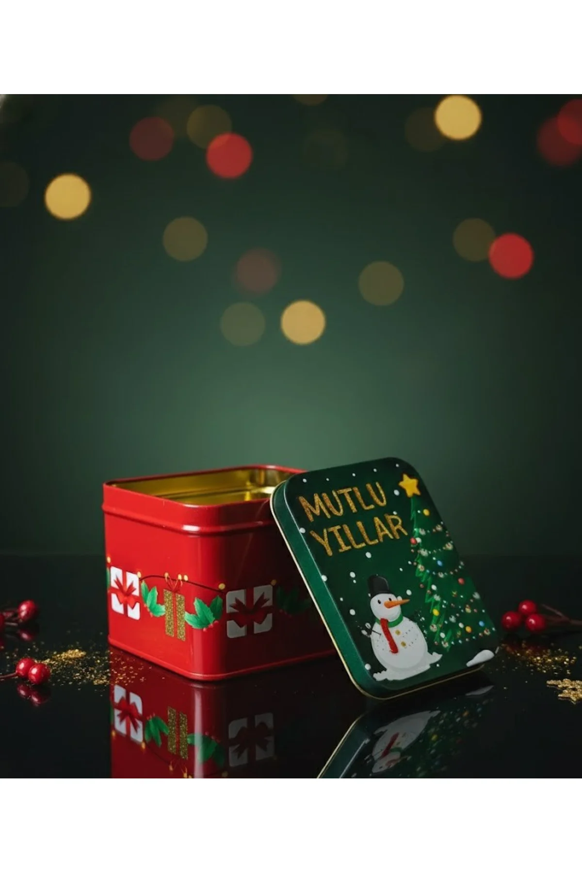 Müzikli yılbaşı teneke kutu Yeni Yıl