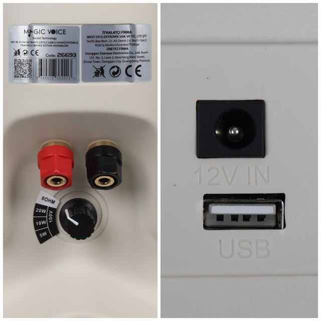 MV-36 11 CM 50 Watt Komütatörlü Hat Trafolu Krem Beyaz Sütun Hopa
