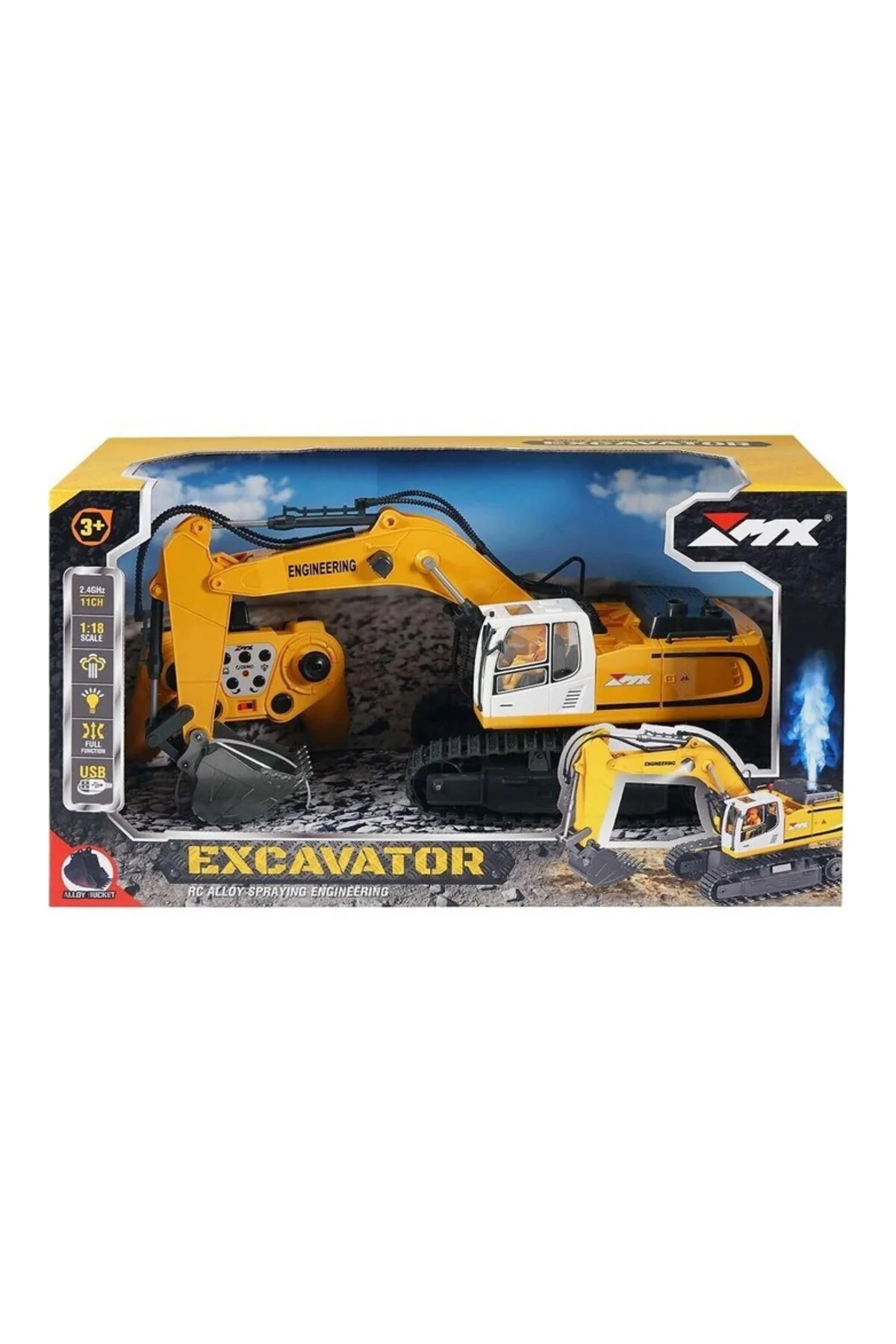 Mx 1:18 Uzaktan Kumandalı Ekskavatör 2.4 Ghz 11 Kanal Işıklı Full
