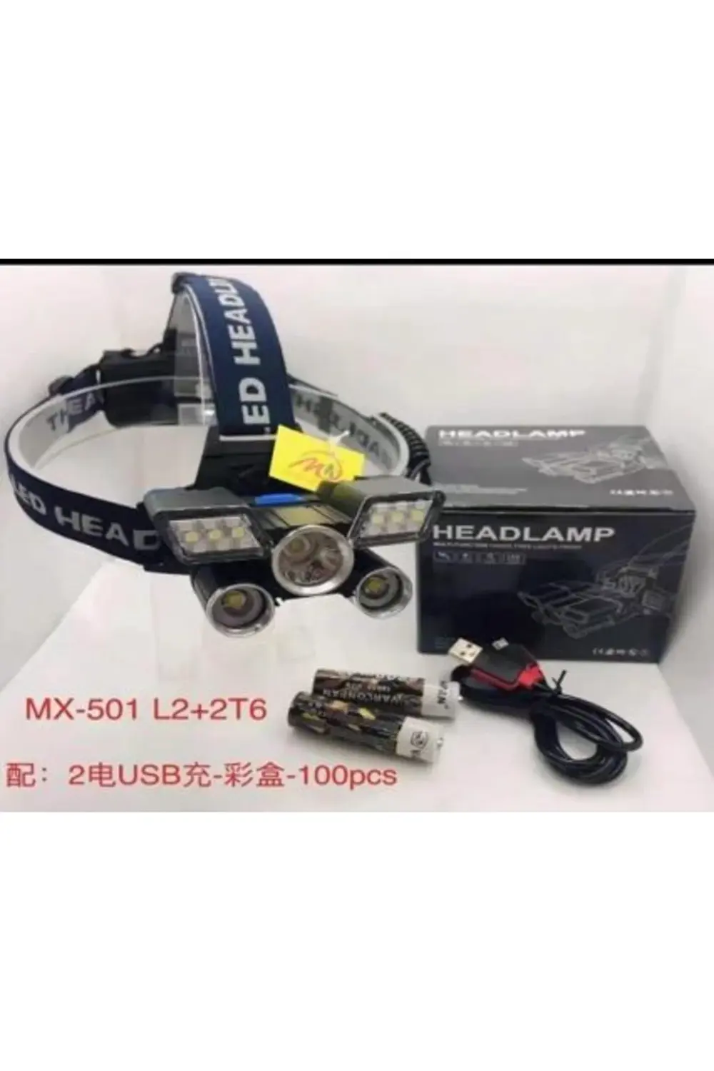 Mx-501 5 Power Ledli Su Geçirmez 18650 Pilli Şarj Edilebilir Kafa