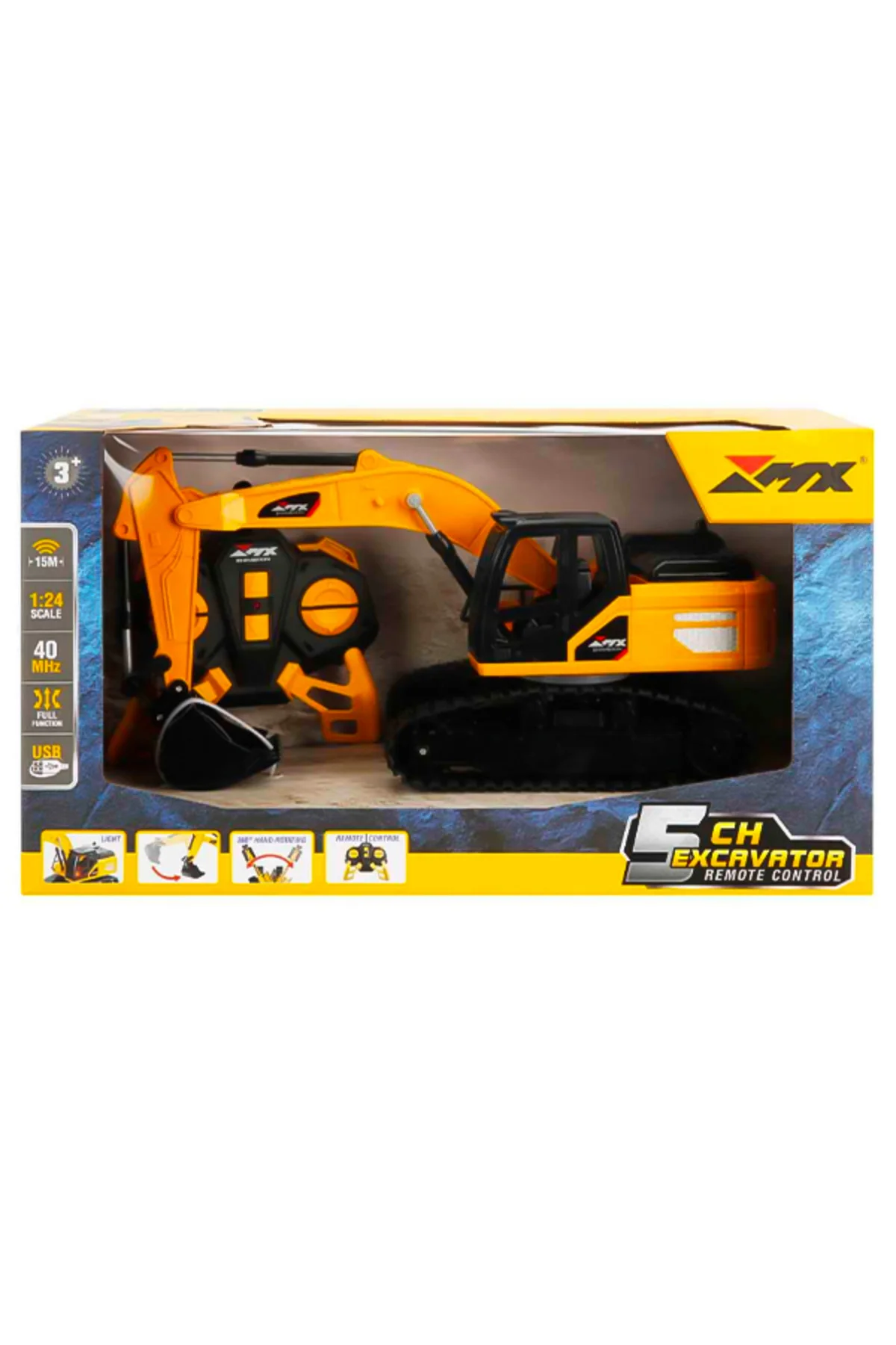 MX 5Ch Uzaktan Kumandalı Full Fonksiyonlu Şarjlı Ekskavatör Kepçe