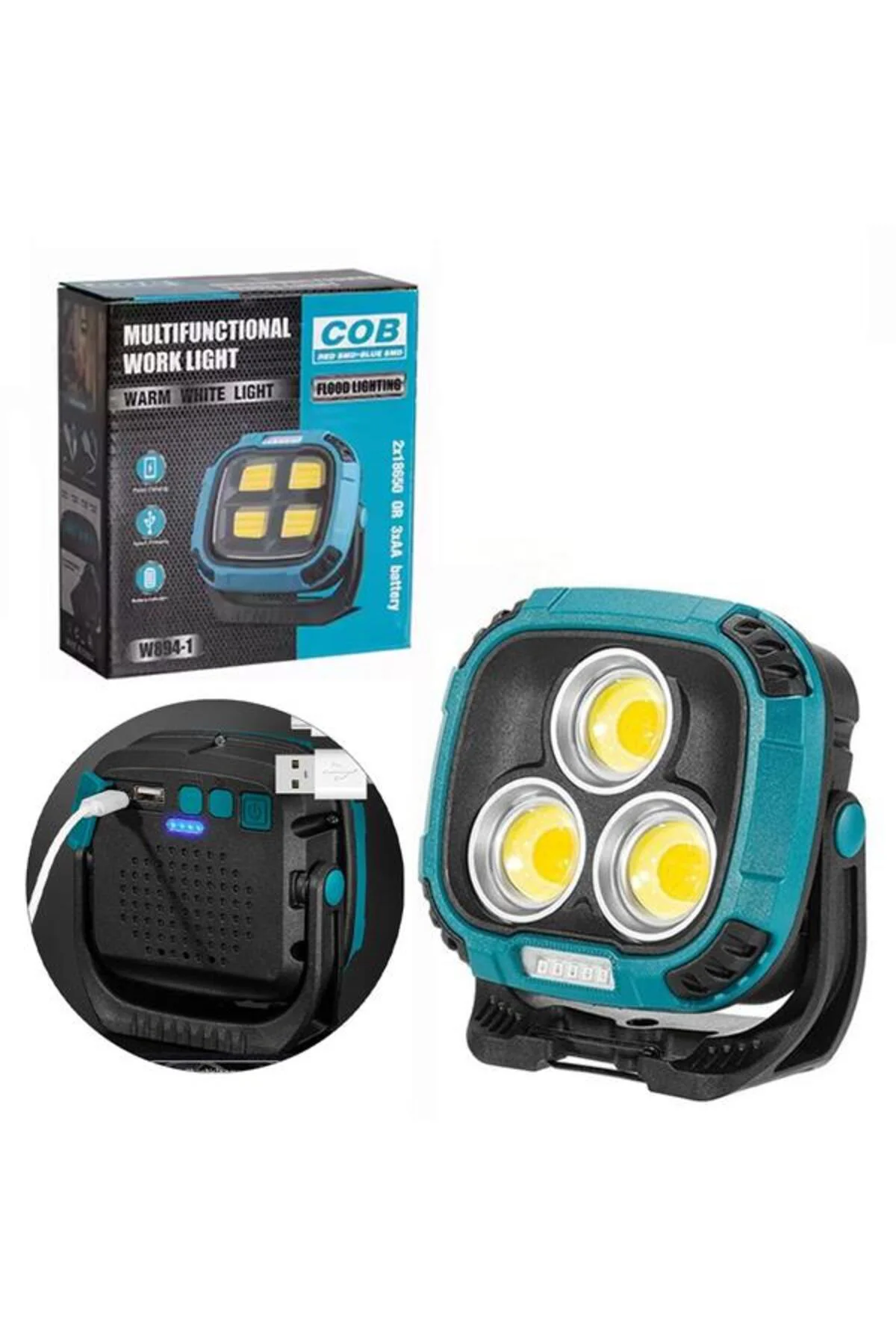 Mx-w891 4000k - 7000k - Kirmizi 3 Cob Ledli 30 Watt Çok Fonksiyon