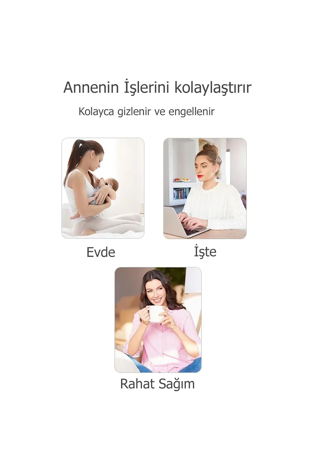 MY-376 Şarjlı Giyilebilir Elektrikli Göğüs Pompası, 2 Adet, LED Ekranlı, 3 Mod, 9 S