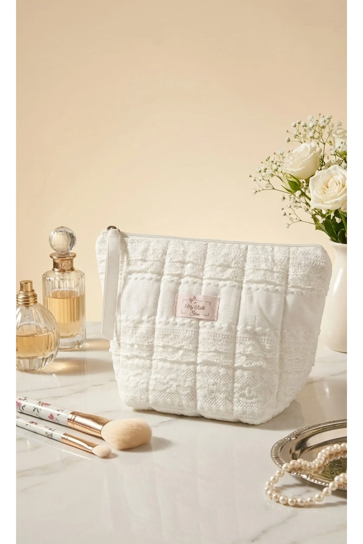 My Balli Store Beyaz Makyaj Çantası