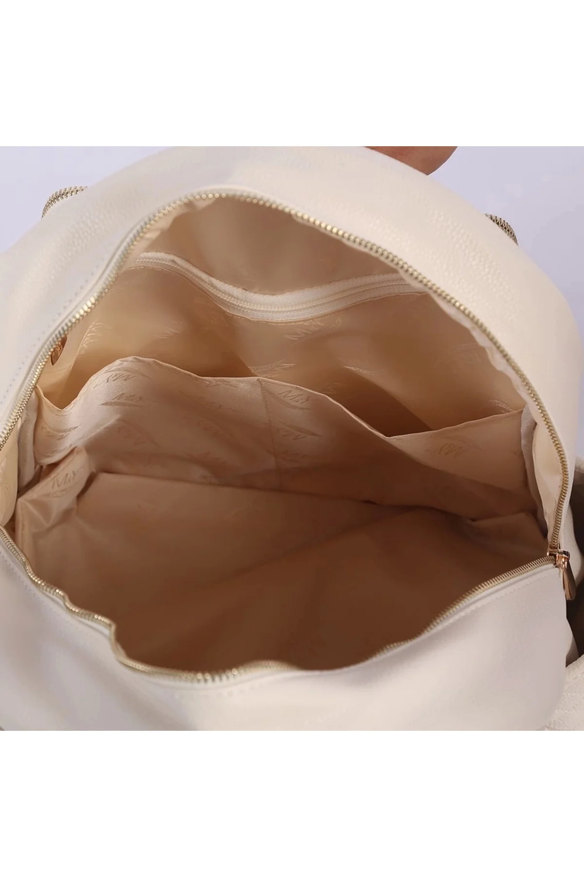 M&Y Dust Deri Anne Bebek Bakım Sırt Çantası 7130 Krem