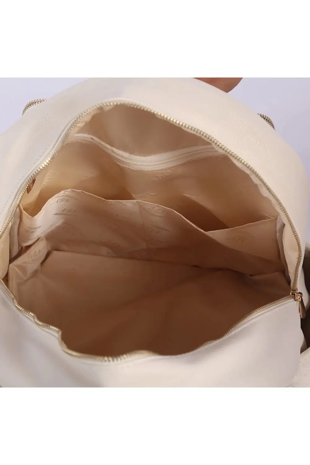 M&Y Dust Deri Anne Bebek Bakım Sırt Çantası 7130 Krem