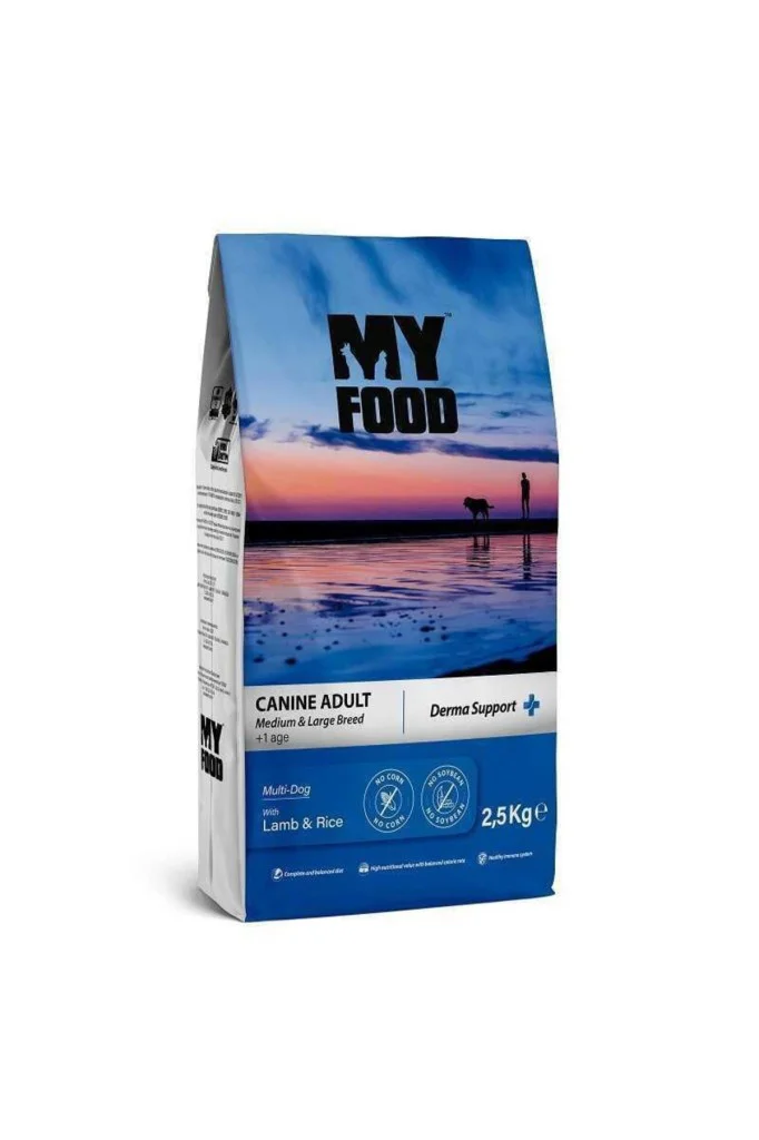 My Food Kuzulu&Pirinçli Yetişkin Orta/Büyük Irk Köpek Maması Derm