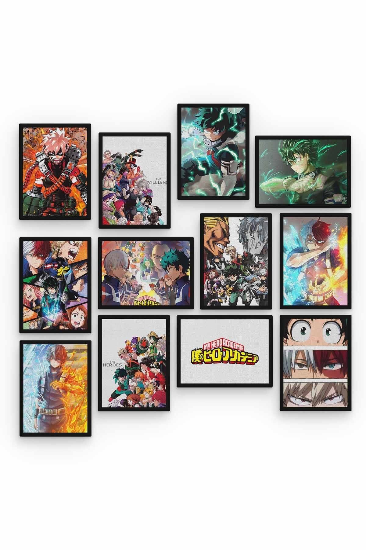 My Hero Academia 12 Parça Ahşap Mdf Tablo Zlltb350