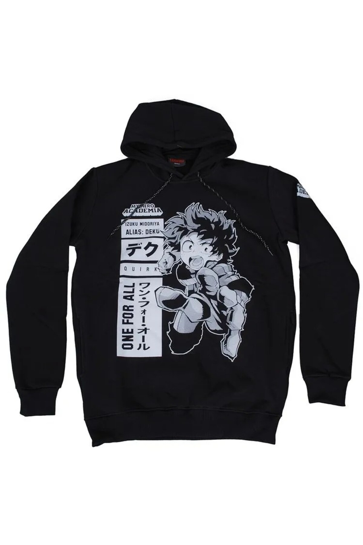 My Hero Academia Deku Kapüşonlu Sweatshirt Hoodie Siyah