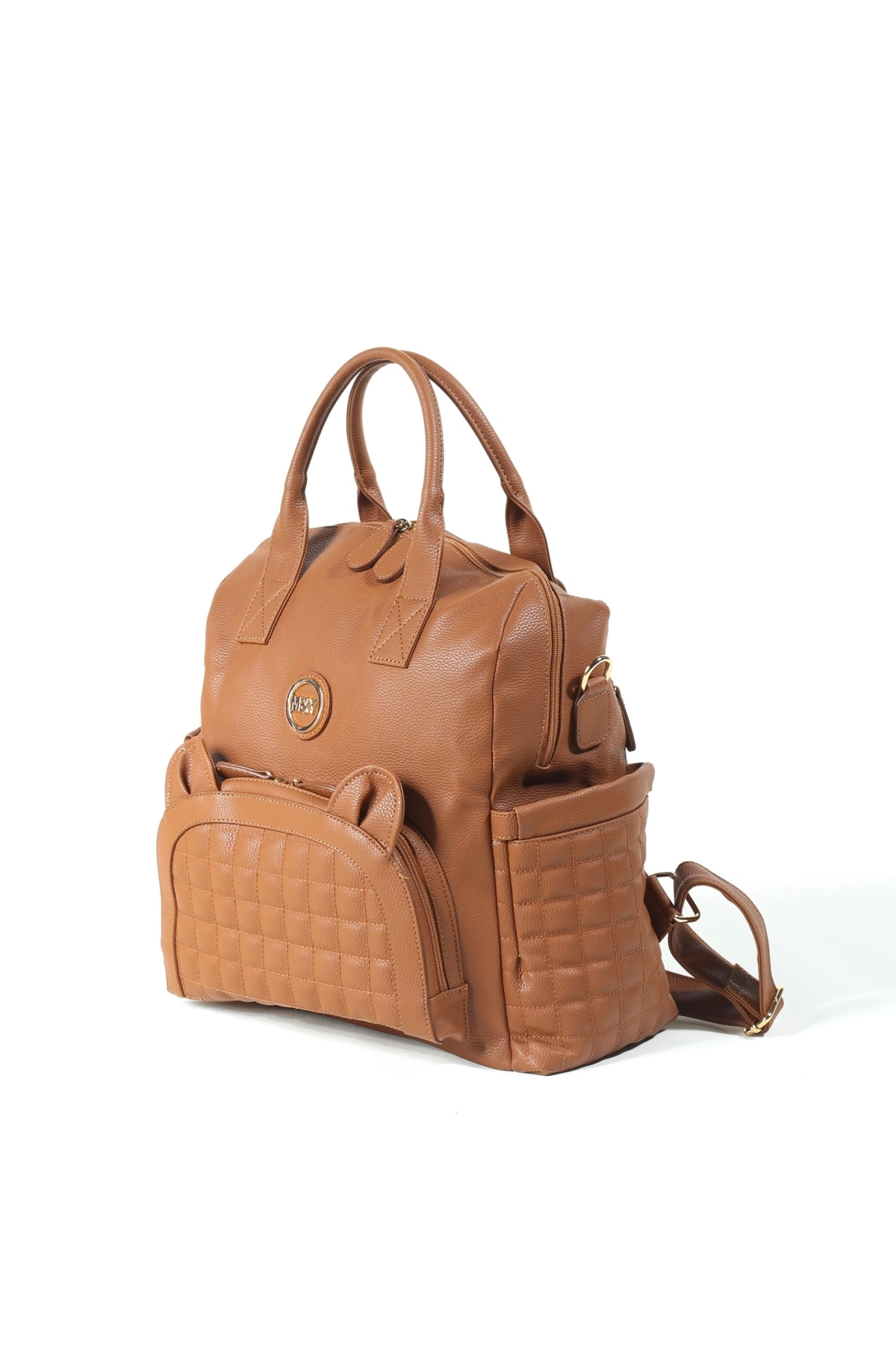 My M&Y Kitty Deri Anne Bebek Bakım Sırt Çantası 7271 Taba