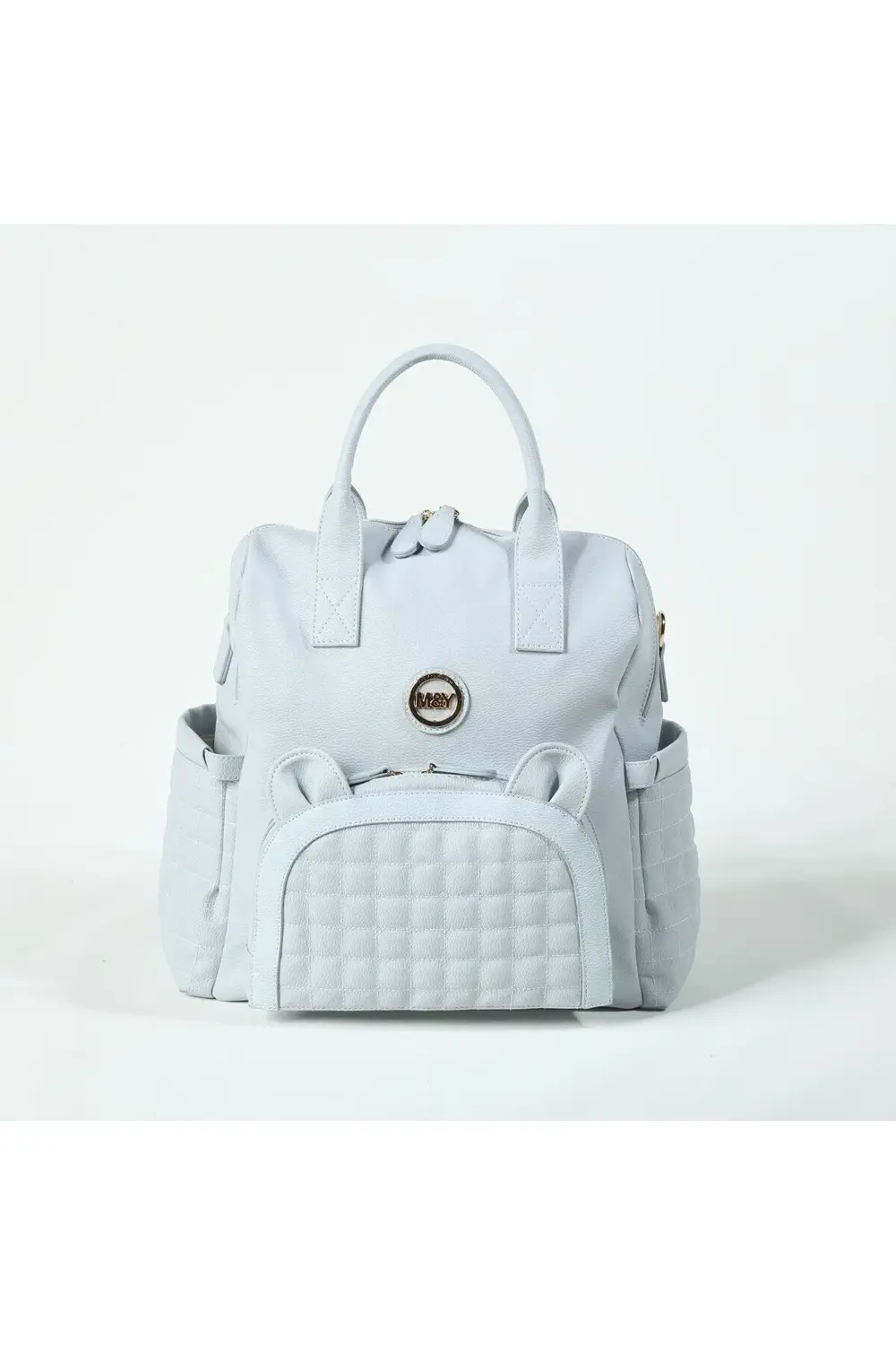 M&Y Kıtty Deri Anne Bebek Bakım Sırt Çantası 7270 Gri