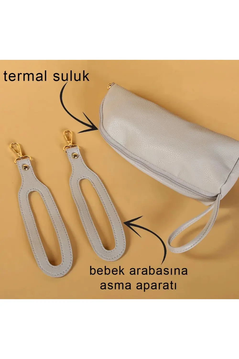 M&y Kitty Deri Anne Bebek Bakım Sırt Çantası 7271 Gri