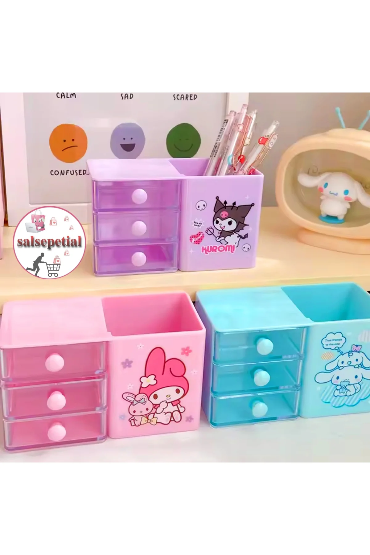 My Melody Kalem Kutusu Masaüstü Kalemlik My Melody Çekmeceli Kale