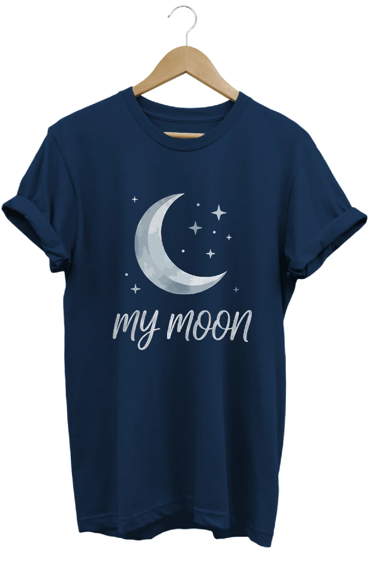 My Moon Yazılı Tişört – Romantik Ay Tasarımlı Sevgili Tişörtü Uni