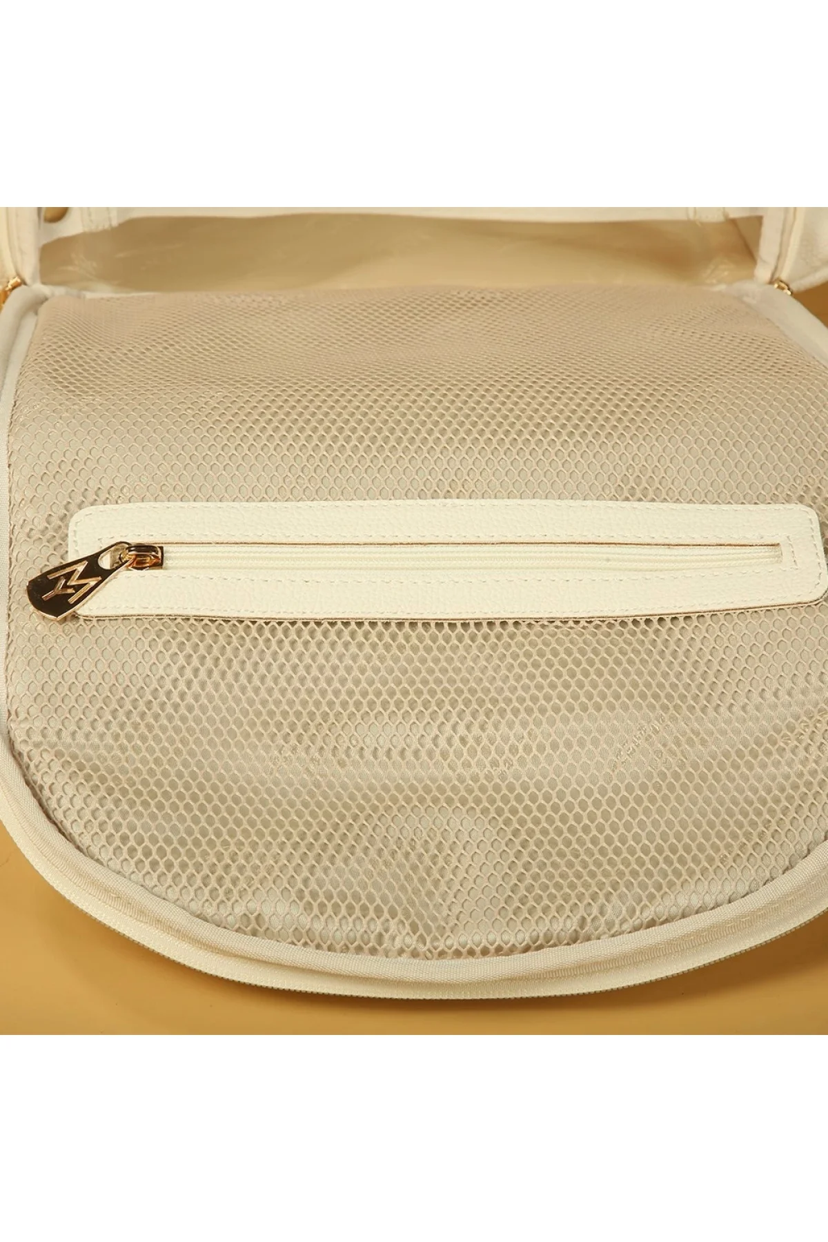 M&Y Oeste Deri Anne Bebek Bakım Sırt Çantası 7300 Krem