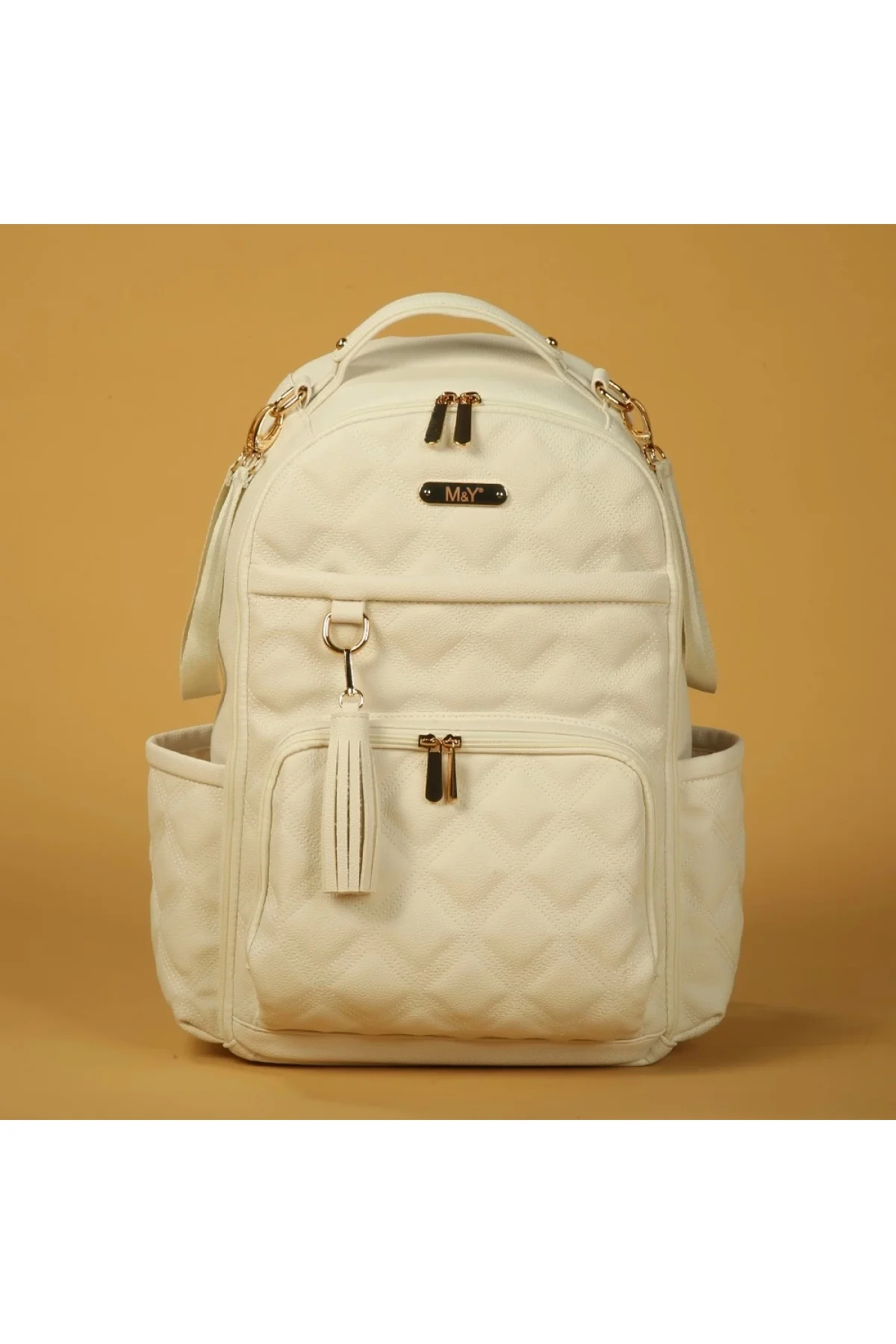 M&Y Oeste Deri Anne Bebek Bakım Sırt Çantası 7300 Krem