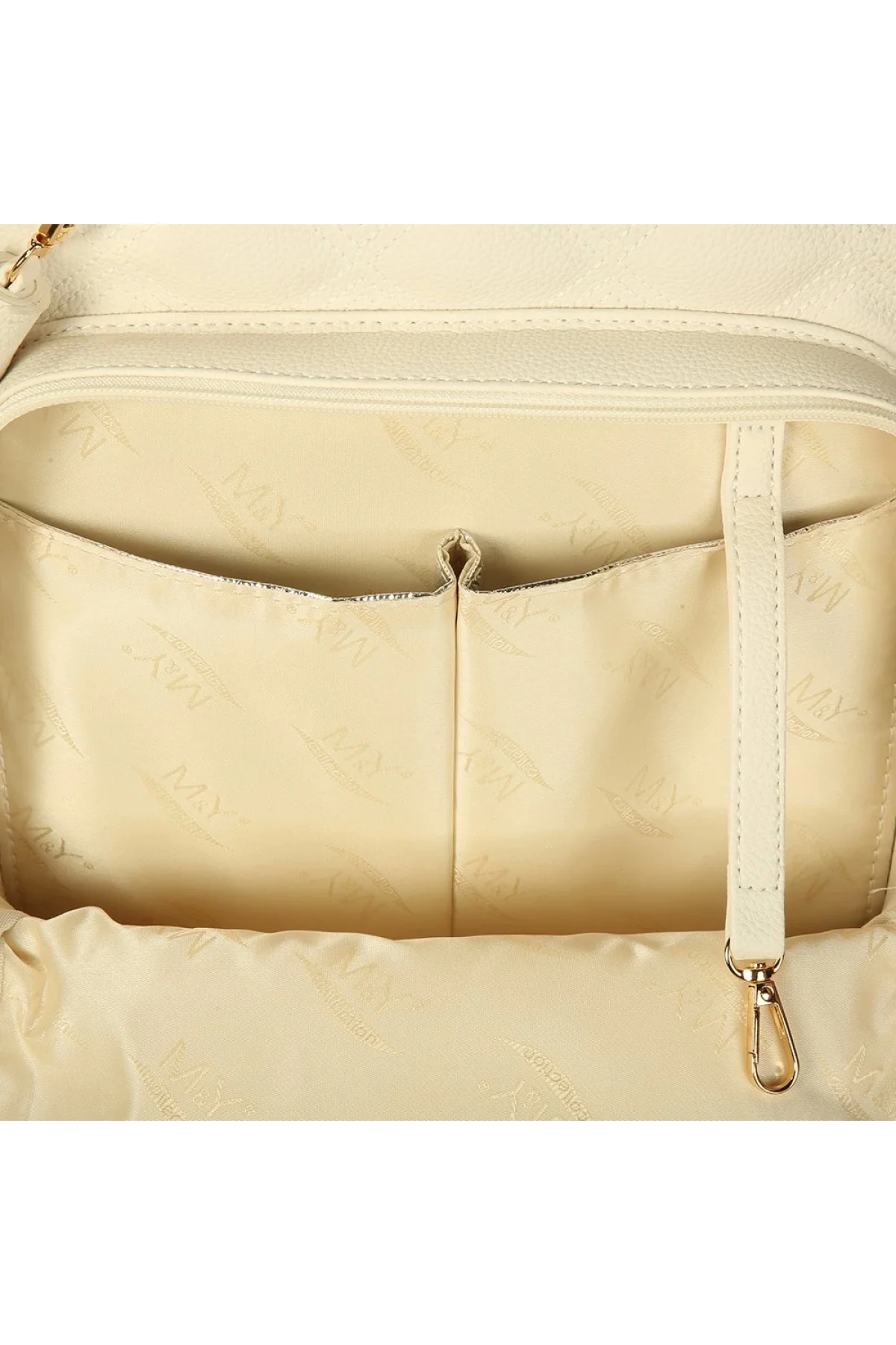 M&Y Oeste Deri Anne Bebek Bakım Sırt Çantası 7300 Krem