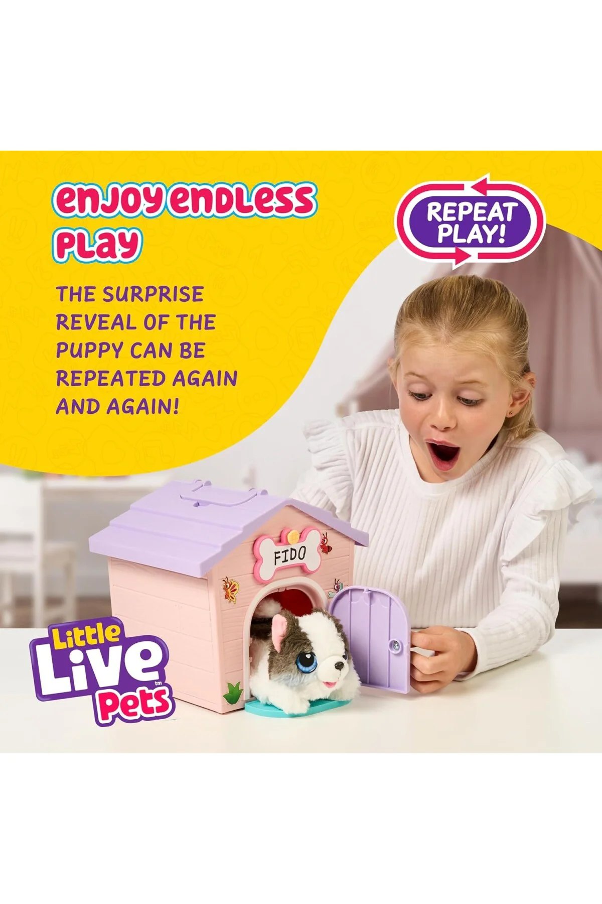 My Puppy's Home Minis - Pink & Purple Home | Peluş Oyuncak ve Köpek Kulübesi Oyun Seti.