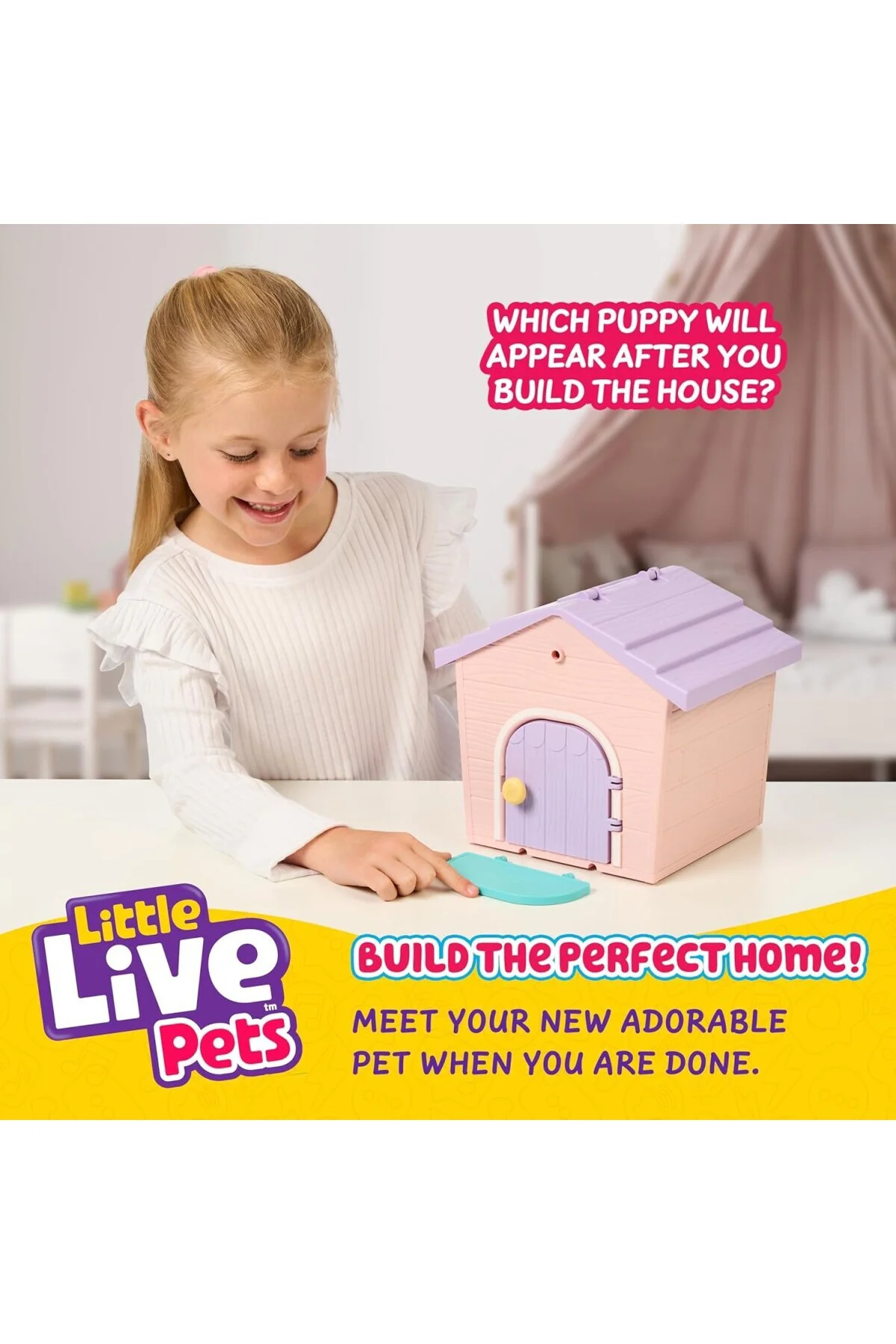 My Puppy's Home Minis - Pink & Purple Home | Peluş Oyuncak ve Köpek Kulübesi Oyun Seti.