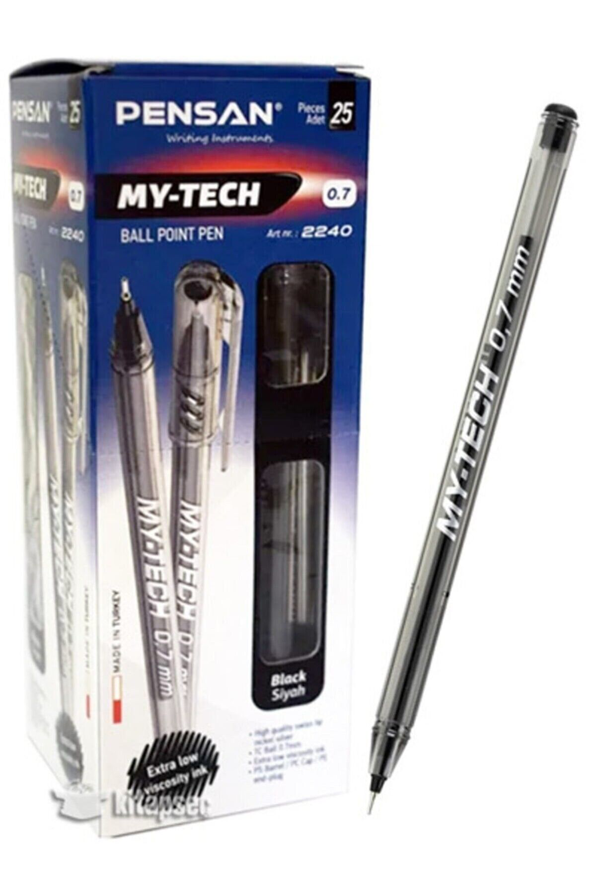 My-tech 0.7mm Tükenmez Kalem 25'li Kutu - Siyah