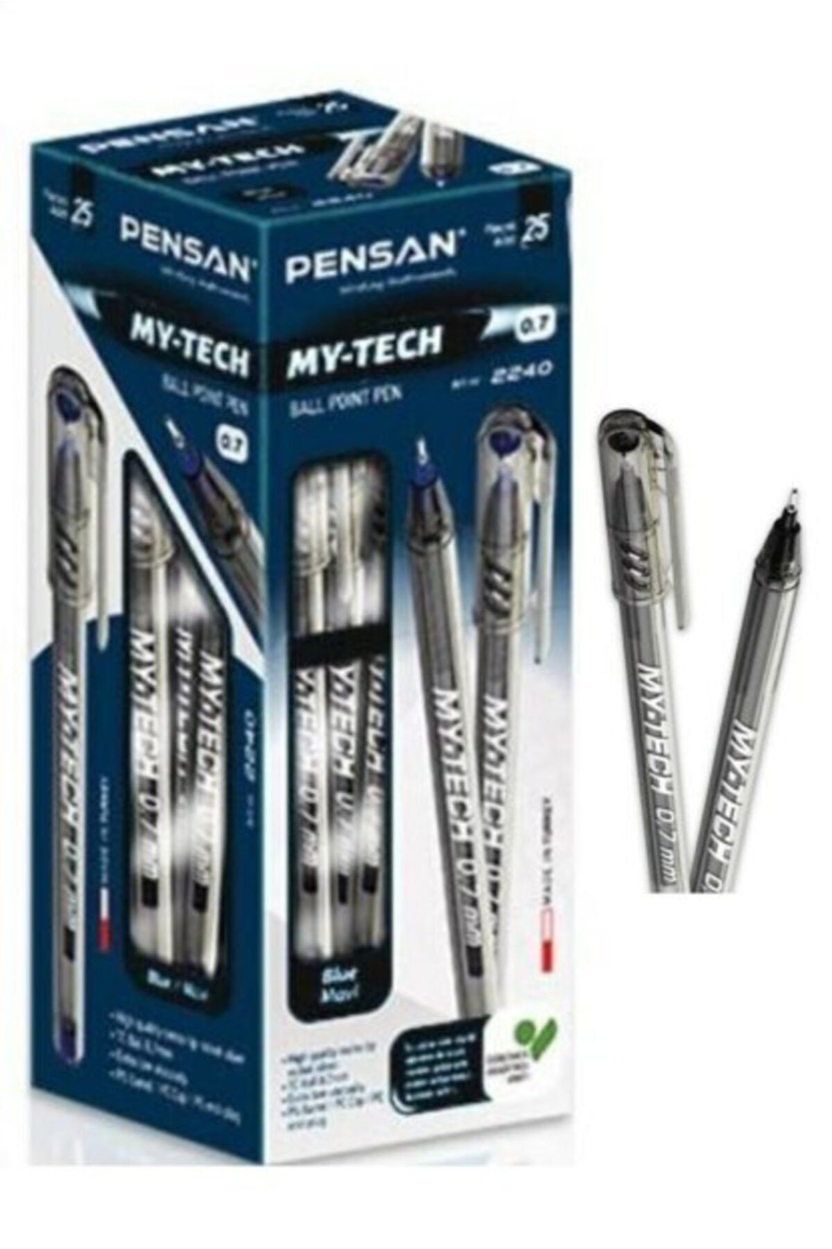 My-tech 25 Li Paket Siyah Tükenmez Kalem 0.7 Mm Uc