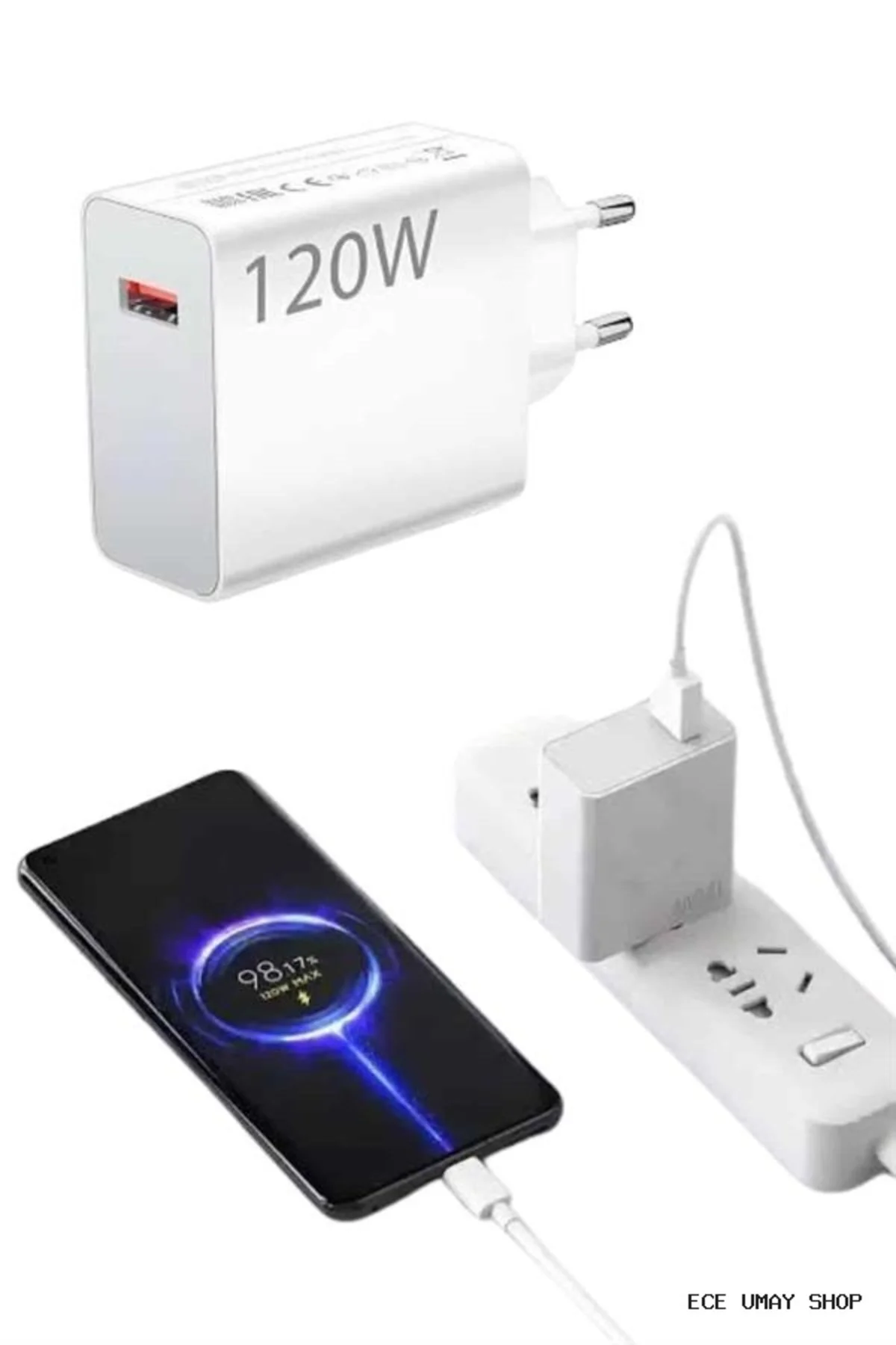 MYCESHOP Type C Hızlı Şarj Aleti Beyaz 120W Ultra (183431) Uzun Ömürlü - Görsel 5